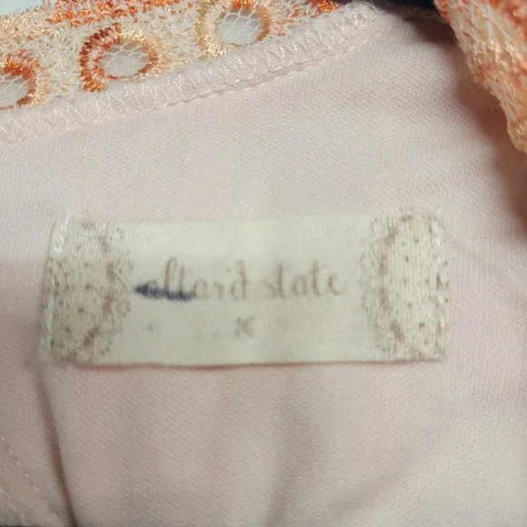 Altar'd State Orange Peach Embroidered Mesh Midi Dress Cutout Back Womens Medium - Picture 5 of 16